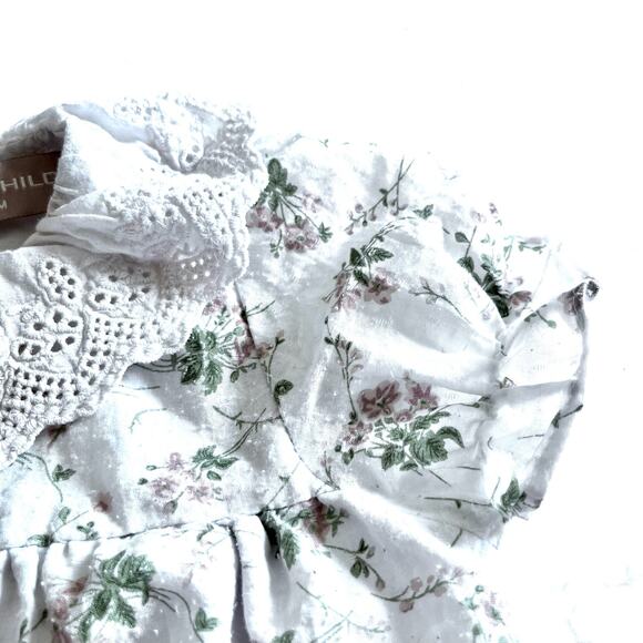 One Child Girls floral lace collar bubble romper size 2 - Picture 2 of 6